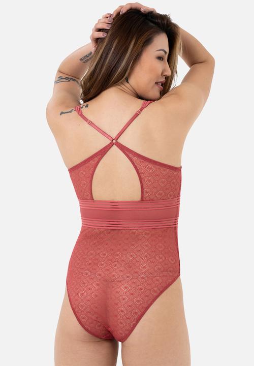 DORINA - Dune bodysuit - coral