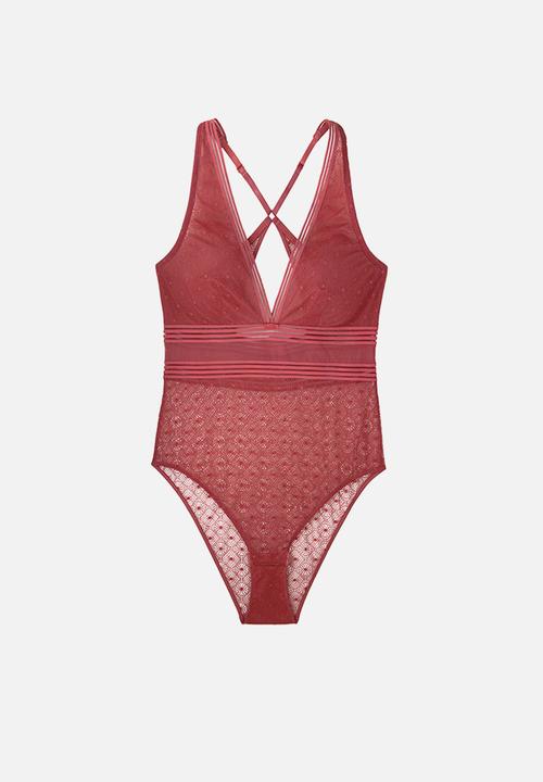 DORINA - Dune bodysuit - coral