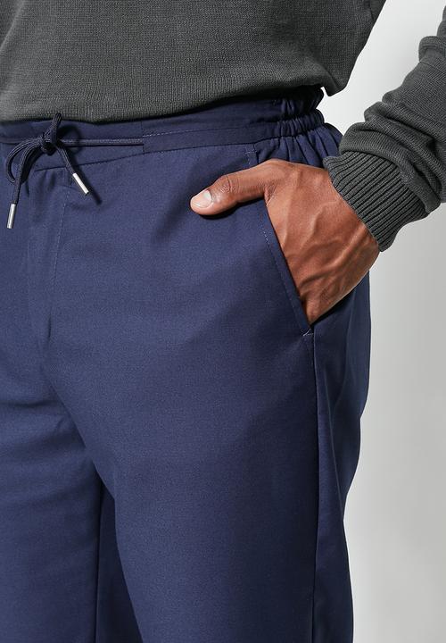 Superbalist - Fashion elastic waistband tapered trousers - navy