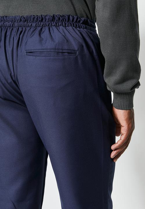 Superbalist - Fashion elastic waistband tapered trousers - navy
