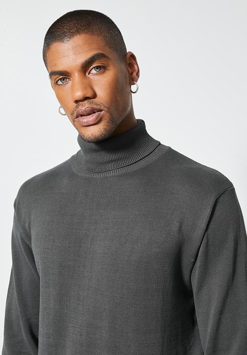 Superbalist - Basic roll neck slim fit knit - charcoal grey