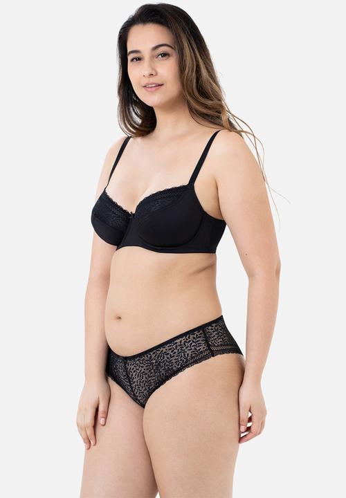 DORINA - Savanna 2 pack non padded bra - black & beige