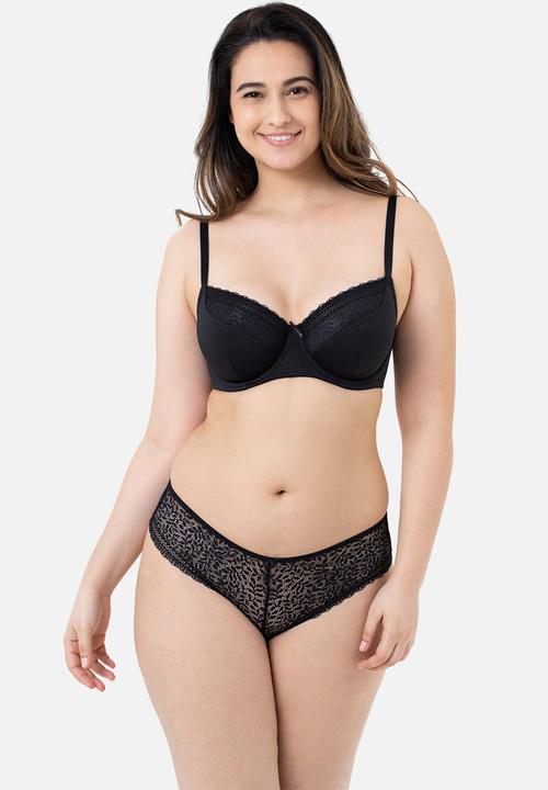 DORINA - Savanna 2 pack non padded bra - black & beige