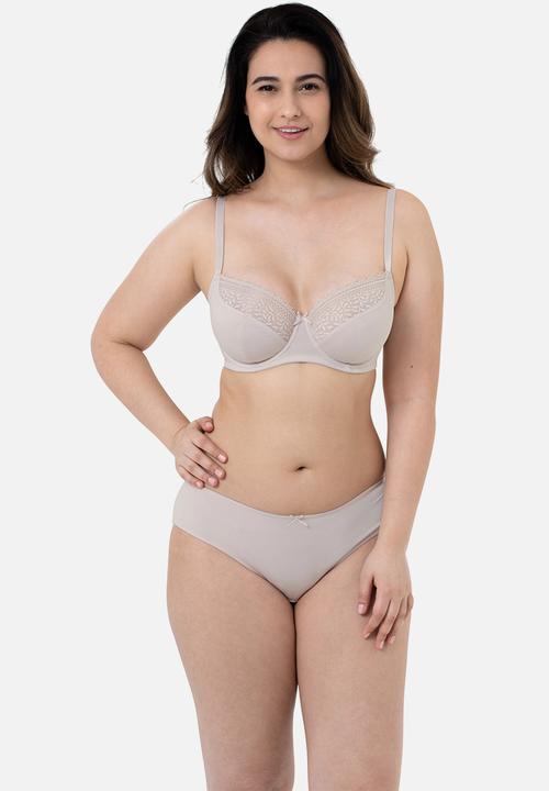 DORINA - Savanna 2 pack non padded bra - black & beige