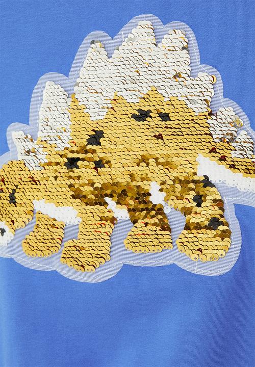 Pop Candy - Boys dino crew with sequin detail - blue