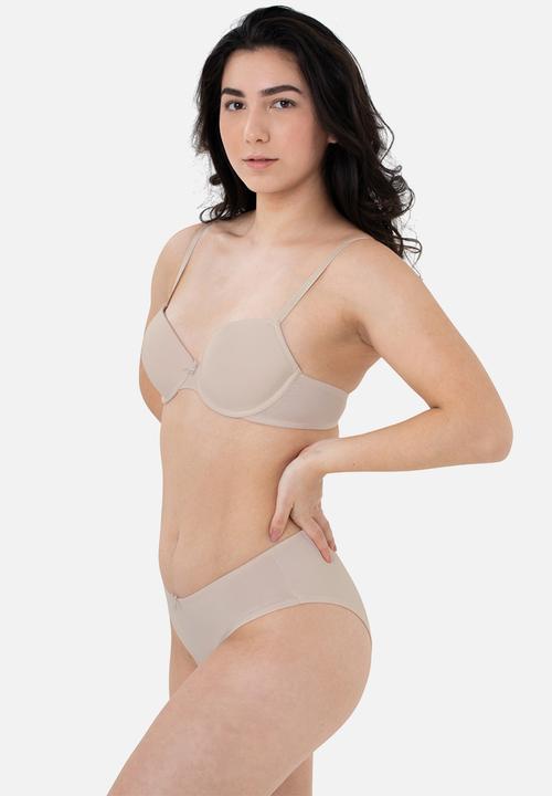 DORINA - Savanna 2 pack push up plunge bra - black & beige 