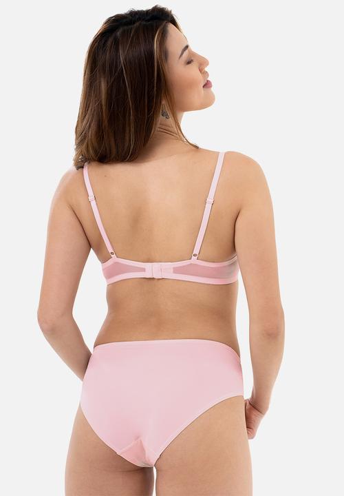 DORINA - Venus 2 pack light padded plunge bra - grey & pink