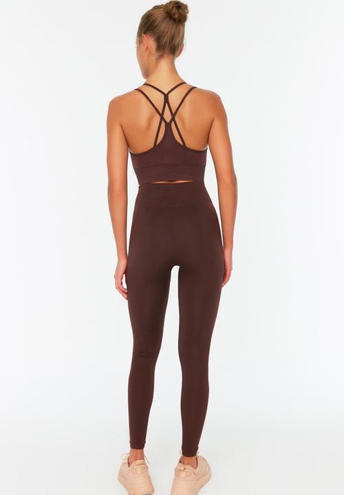 Trendyol - Seamless sports tights - brown