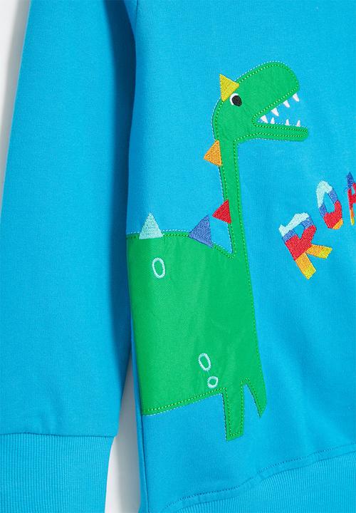 Pop Candy - Dino printed sweat top - blue