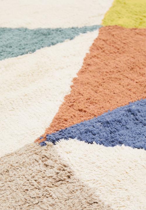 Sixth Floor - Colour block tufted rug - multi