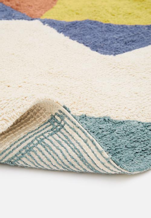 Sixth Floor - Colour block tufted rug - multi