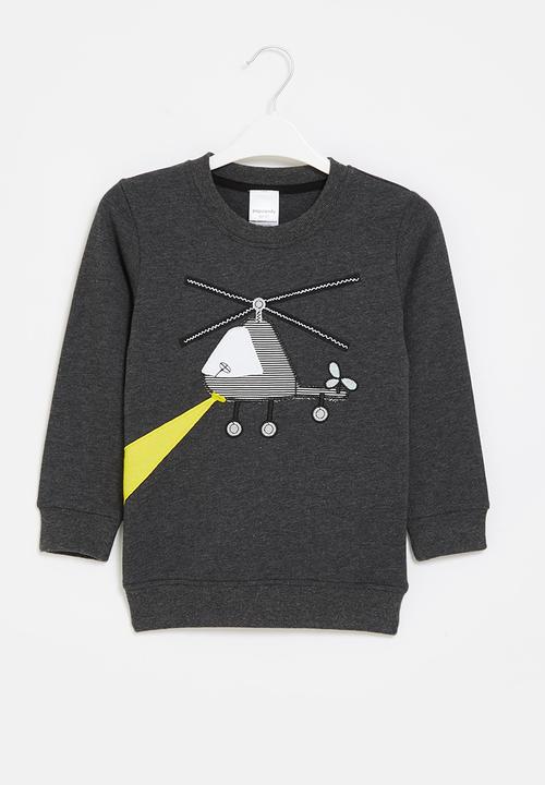 Pop Candy - Boys fleece sweat top - charcoal