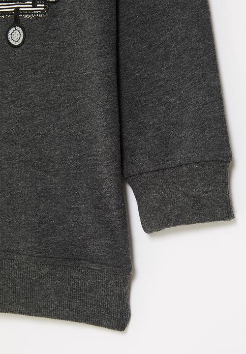 Pop Candy - Boys fleece sweat top - charcoal