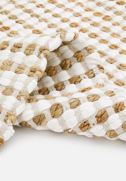 Sixth Floor - Jute & cotton chindi rug - natural/white