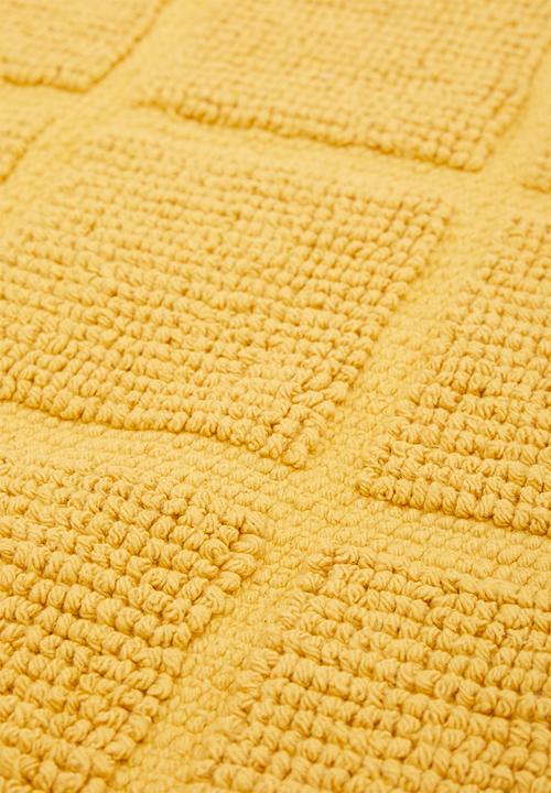 Sixth Floor - Grid bath mat - mustard