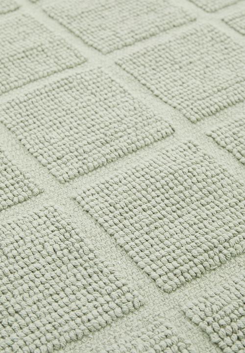 Sixth Floor - Grid bath mat - sage