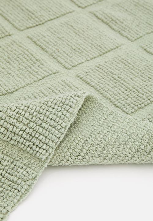 Sixth Floor - Grid bath mat - sage