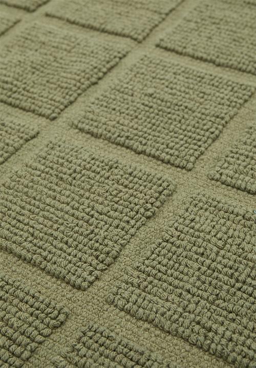 Sixth Floor - Grid bath mat - olive