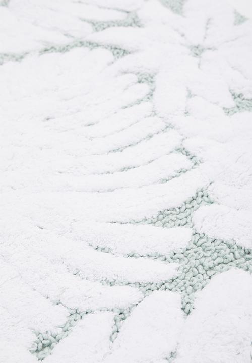 Sixth Floor - Tufted floral bath mat - duck egg