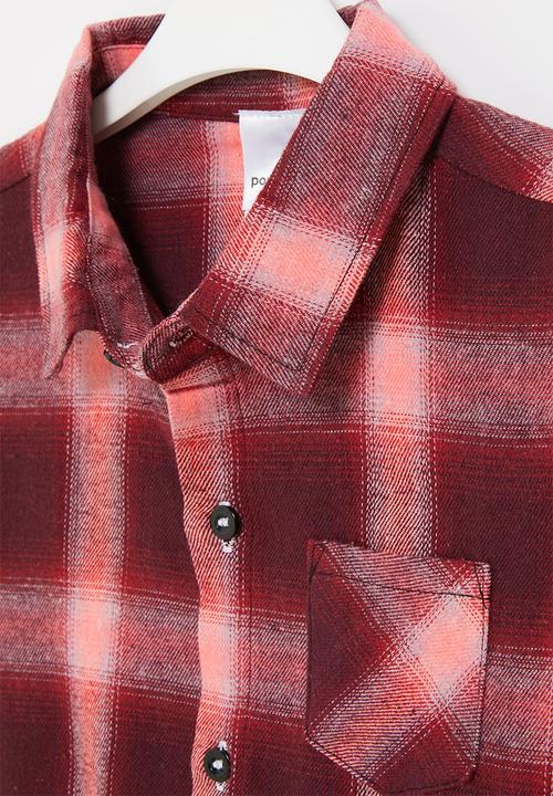 Pop Candy - Girls check shirt - red