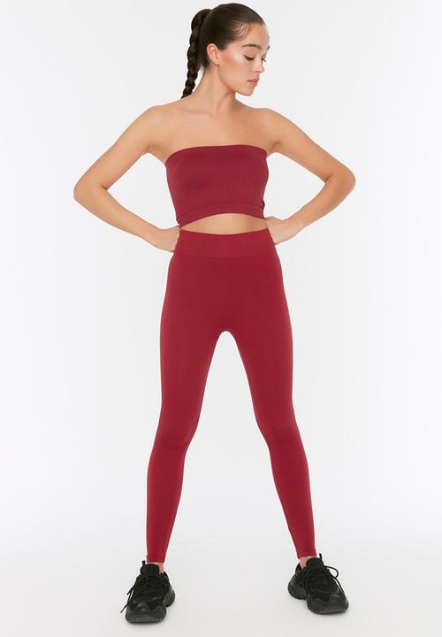 Trendyol - Seamless sport leggings - burgundy