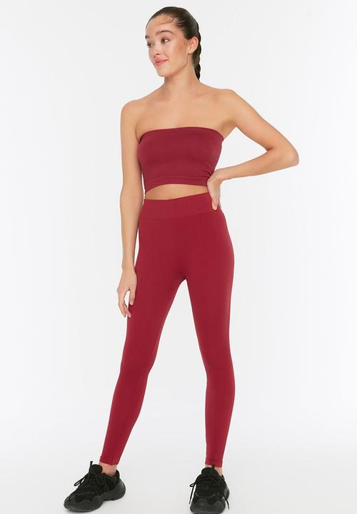Trendyol - Seamless sport leggings - burgundy