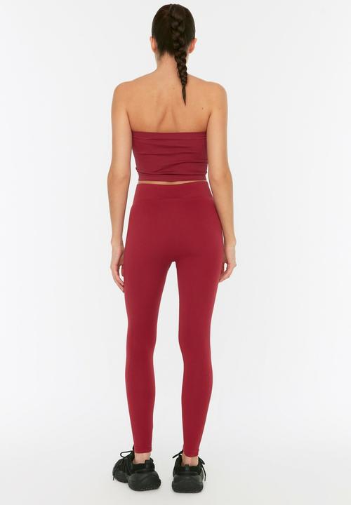 Trendyol - Seamless sport leggings - burgundy