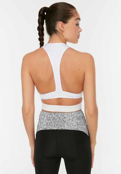 Trendyol - Back detailed sports bra - white