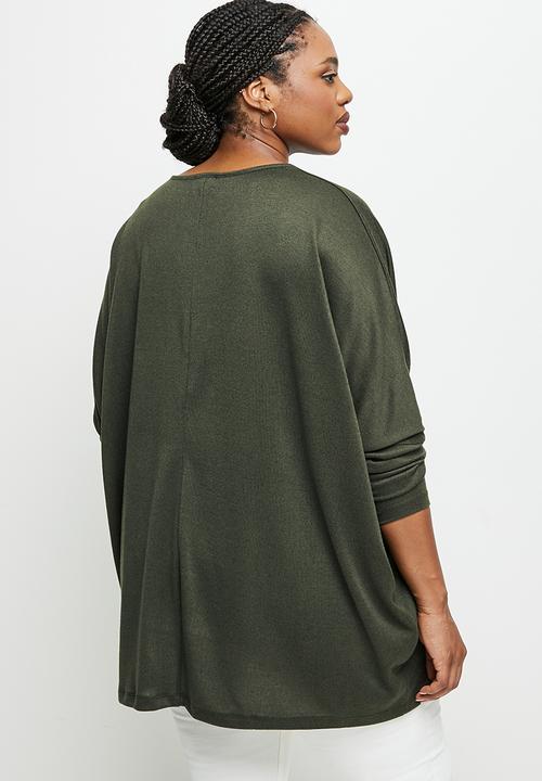 edit Plus - Dolman texture tee - fatigue