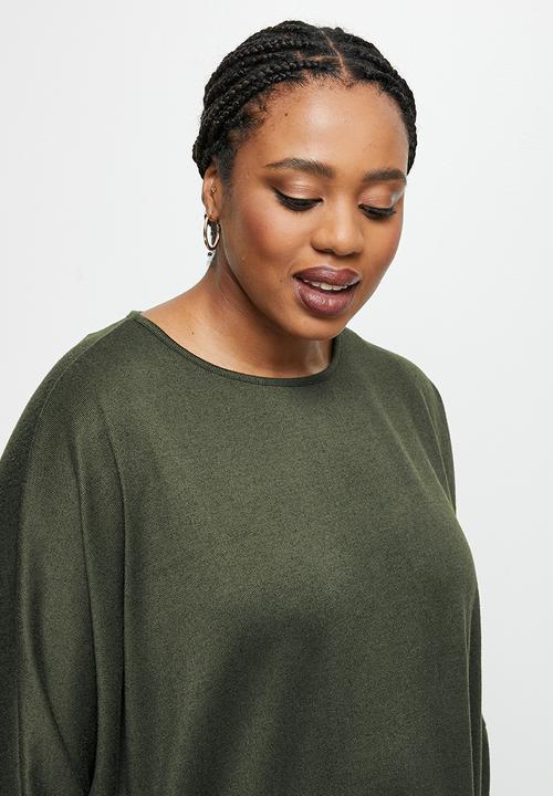 edit Plus - Dolman texture tee - fatigue