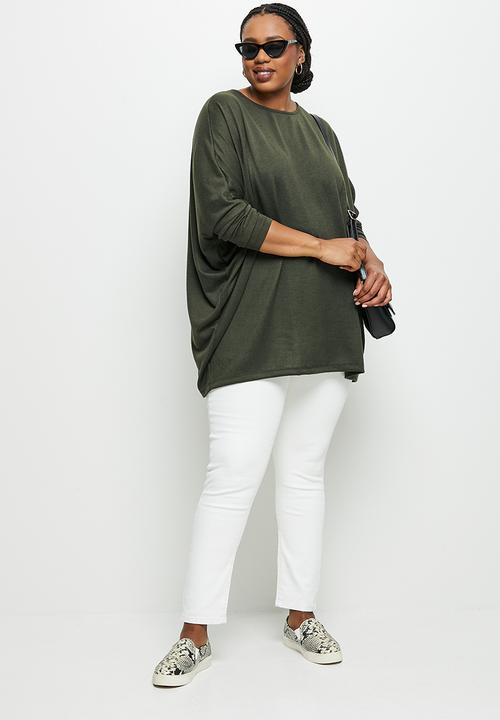 edit Plus - Dolman texture tee - fatigue