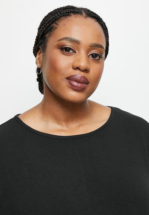 edit Plus - Dolman texture tee - black