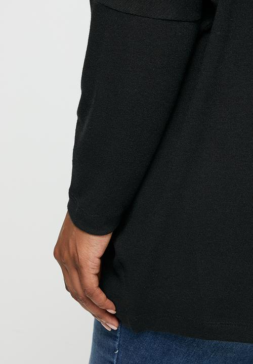 edit Plus - Dolman texture tee - black