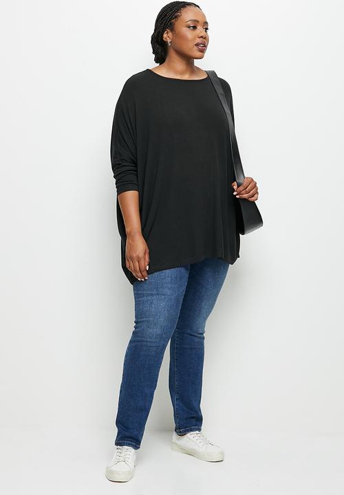 edit Plus - Dolman texture tee - black