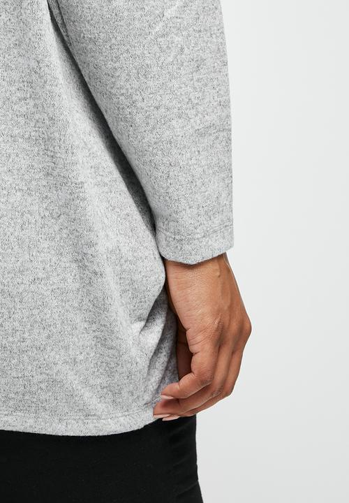 edit Plus - Dolman texture tee - grey melange