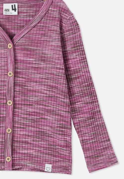 Cotton On - Betty button through cardi - berry space dye