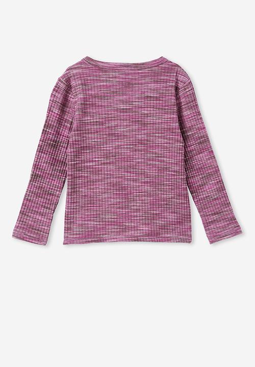 Cotton On - Betty button through cardi - berry space dye