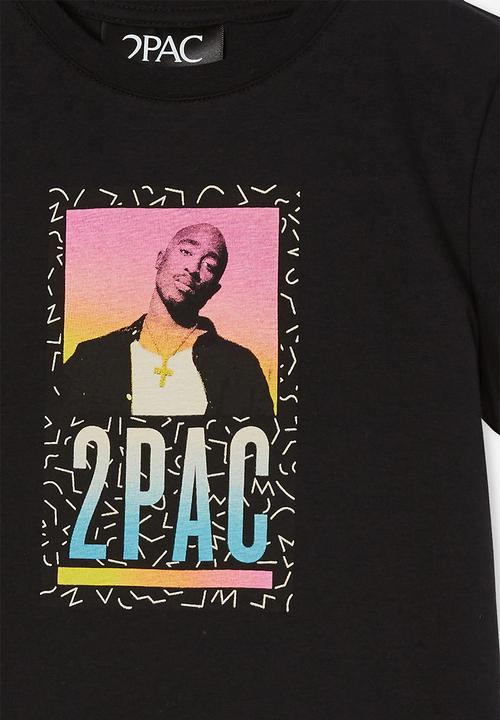 Cotton On - License short sleeve tee - lcn bra tupac retro & black