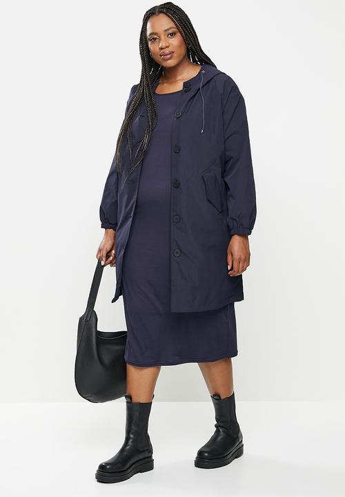 dailyfriday - Classic hooded trench coat - navy