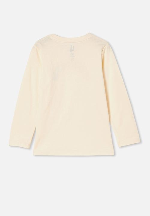 Cotton On - Penelope long sleeve tee - dark vanilla & butterfly rainbow