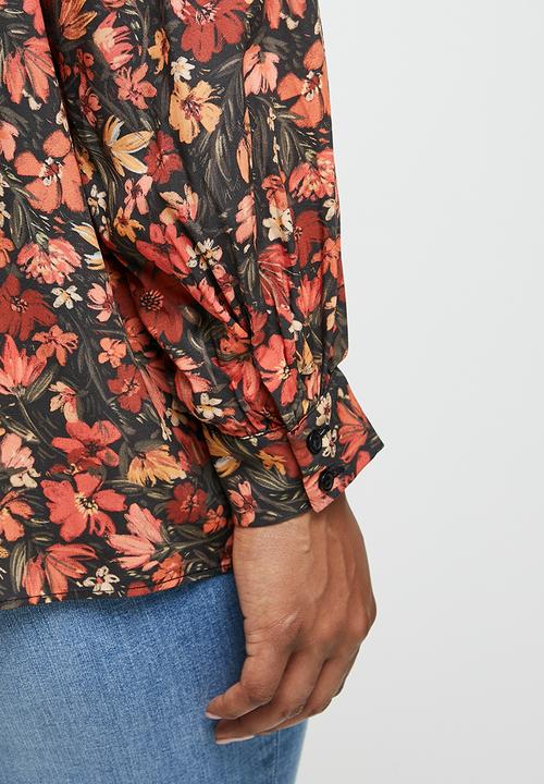 edit Plus - Oversized bellow sleeve shell top - multi 