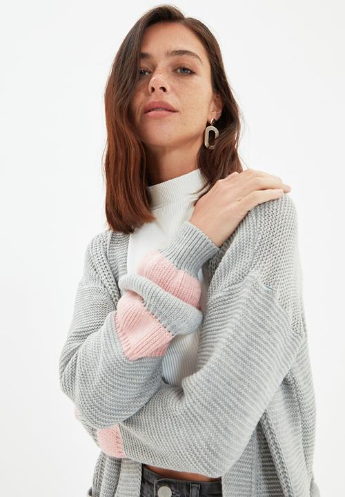 Trendyol - Sleeve detailed cardigan - grey