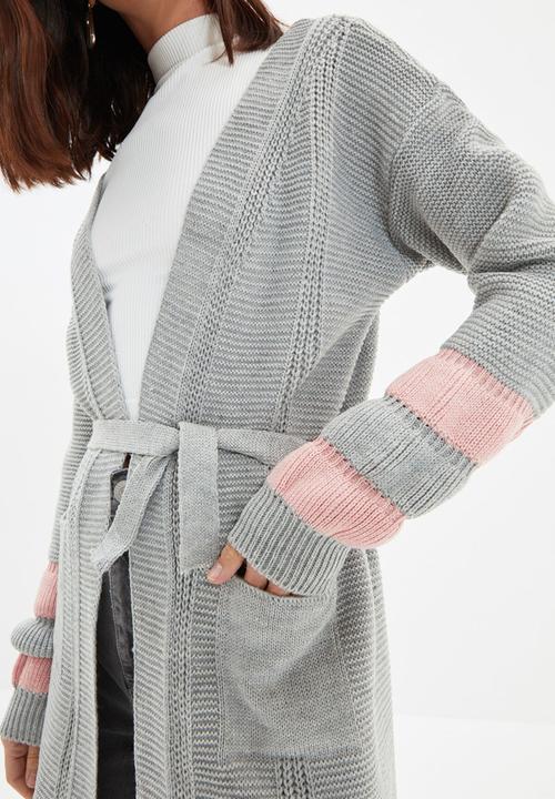 Trendyol - Sleeve detailed cardigan - grey