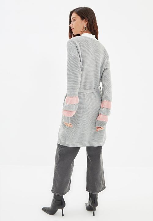 Trendyol - Sleeve detailed cardigan - grey