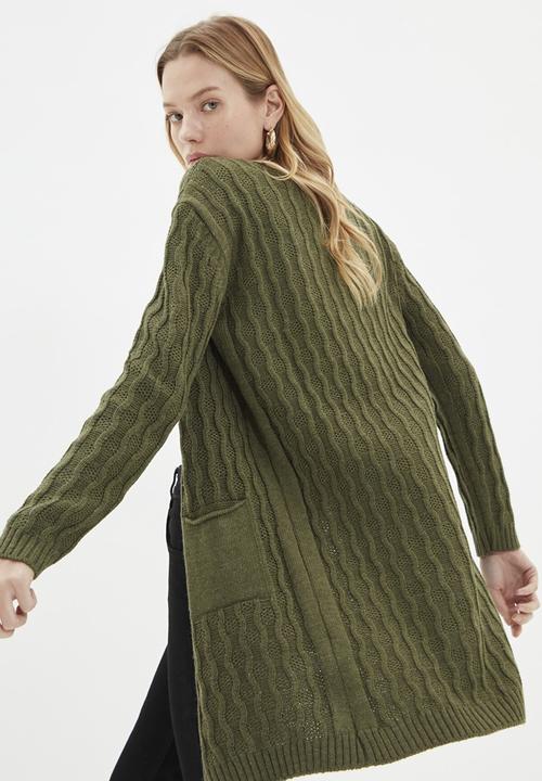 Trendyol - Pocket detailed cardigan - green