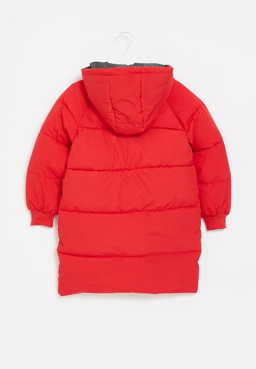 Pop Candy - Boys hooded puffer - red