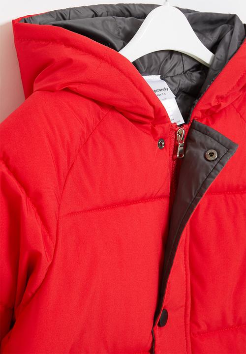 Pop Candy - Boys hooded puffer - red