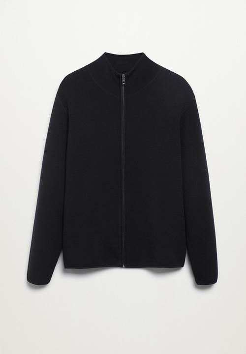 MANGO -  Zipped high collar Cardigan  luxusc - navy