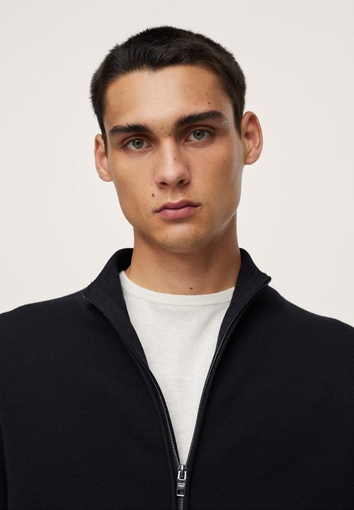 MANGO -  Zipped high collar Cardigan  luxusc - navy
