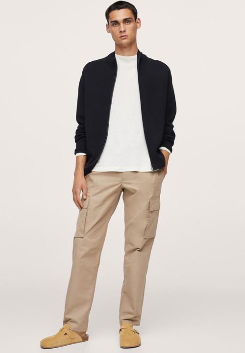 MANGO -  Zipped high collar Cardigan  luxusc - navy